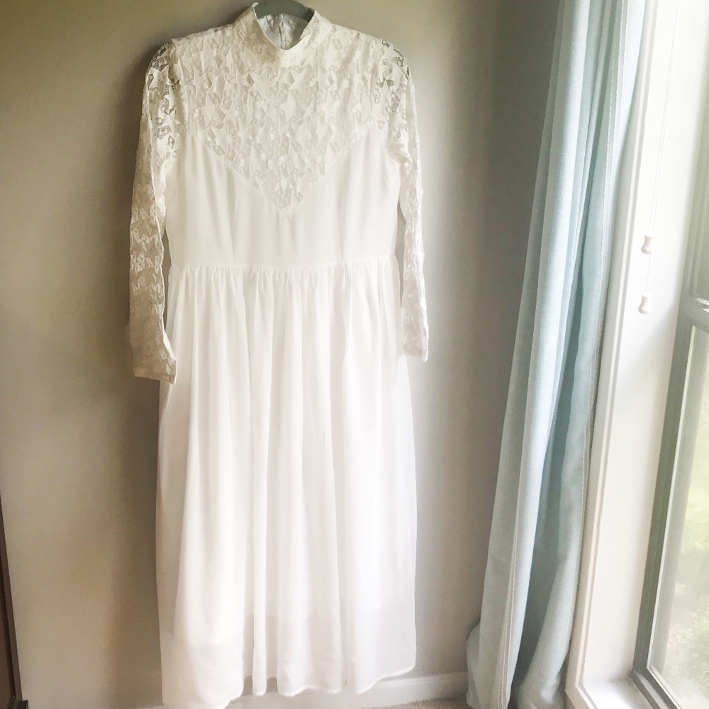 JINWU White Festival Lace top Dress